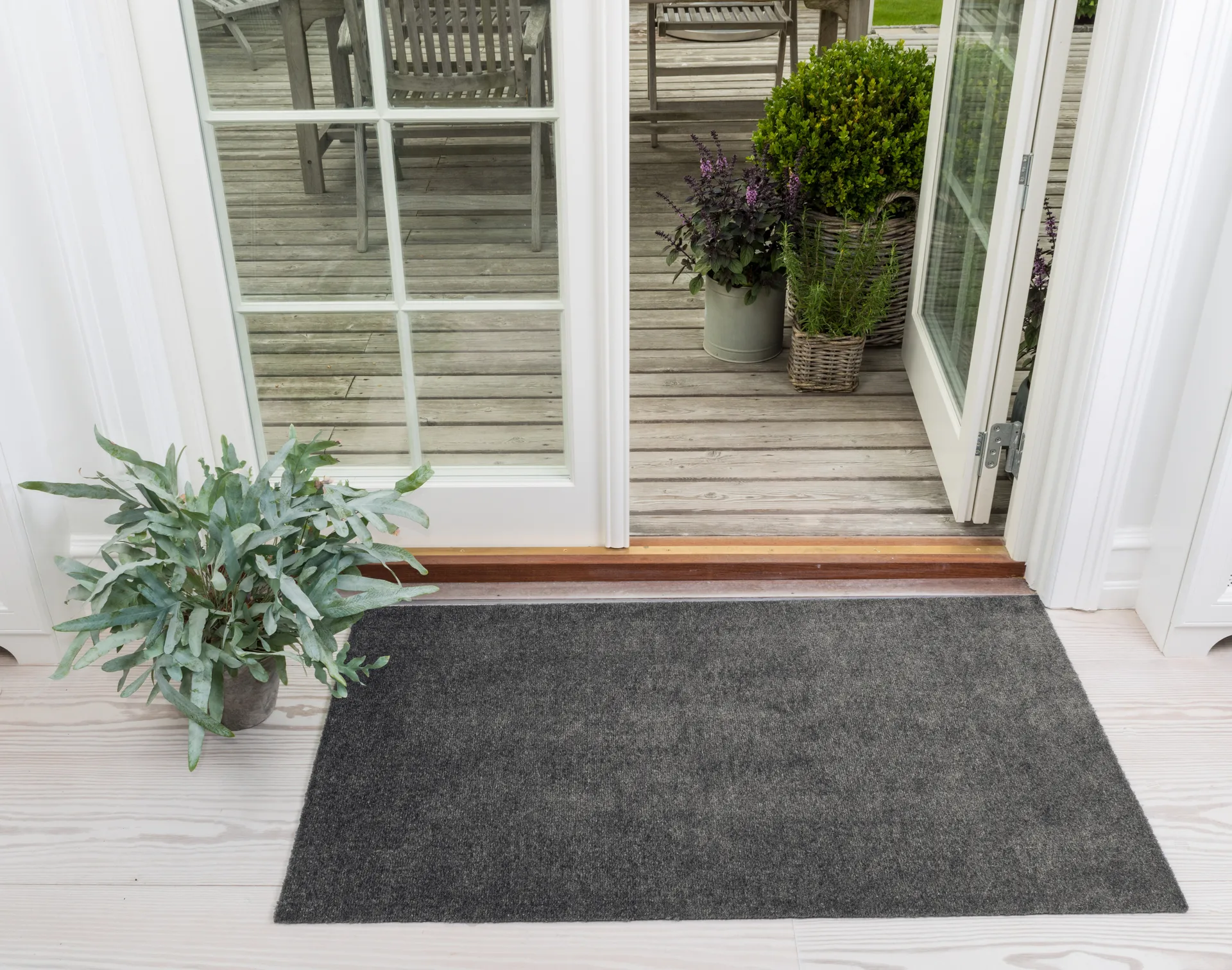 Unicolor entréteppe, Steel grey, 67 x 120 cm tica copenhagen