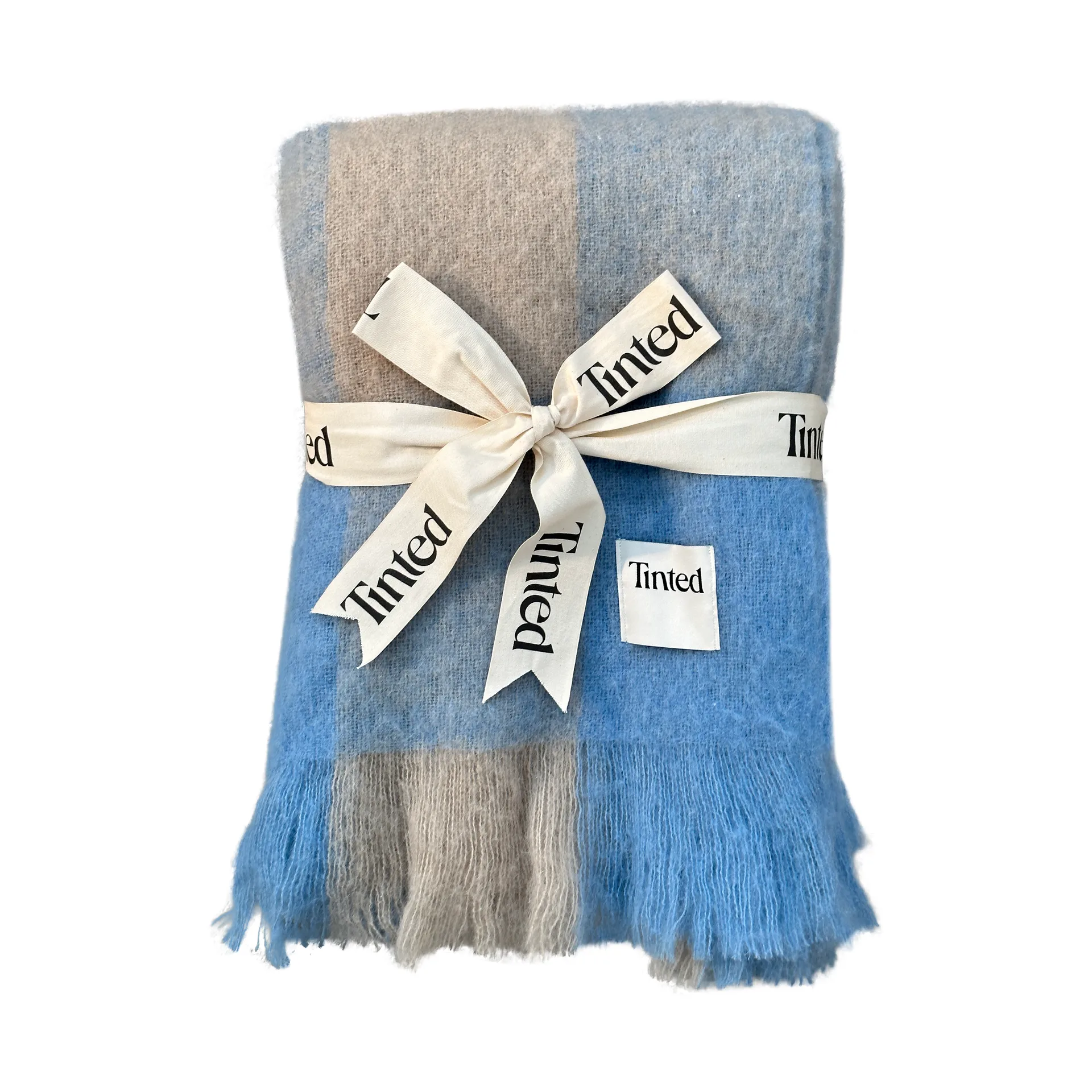 Ahlblom ullpledd 130x170 cm, Beige-blue Tinted