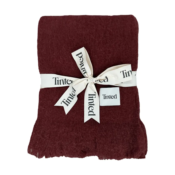 Fingal ullpledd - Solid wine red, 130x170 cm - Tinted