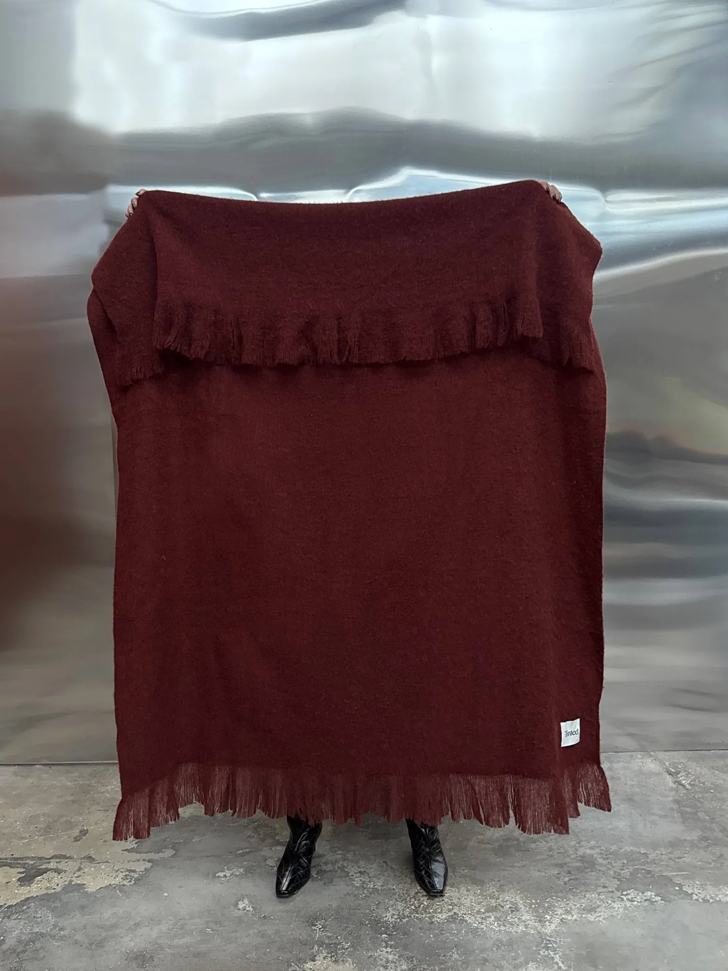 Fingal ullpledd, Solid wine red, 130x170 cm Tinted