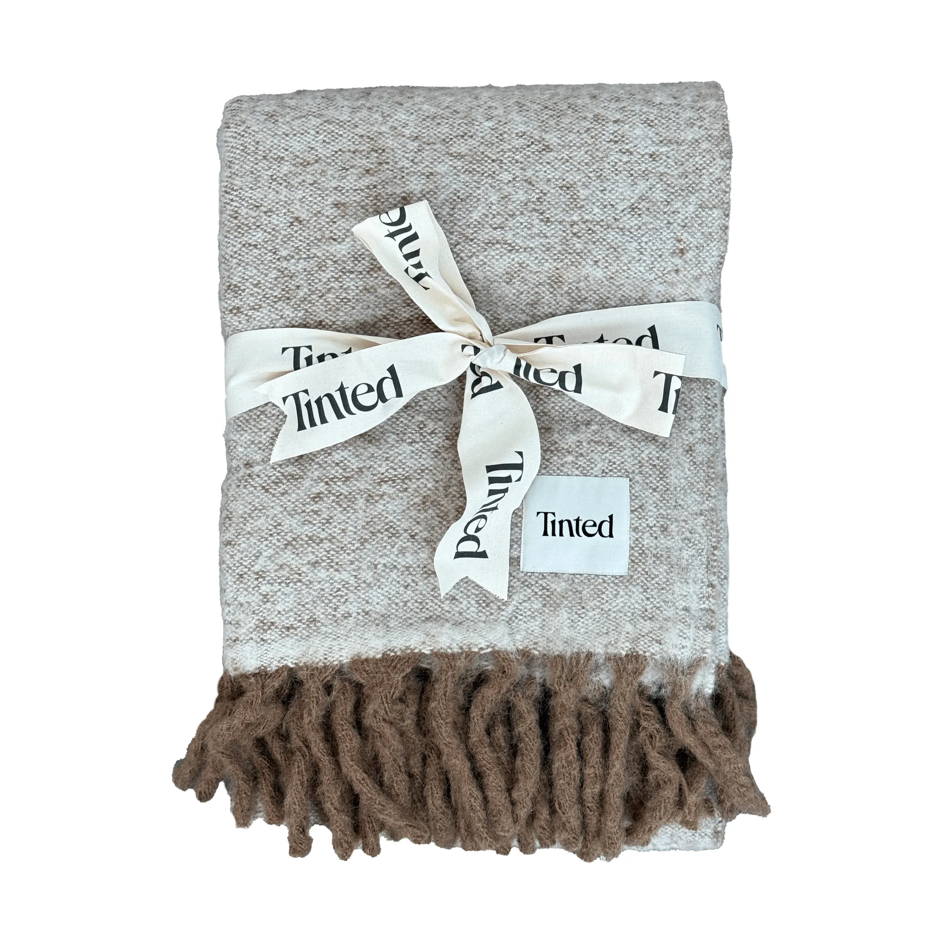 Fridh mohairpledd, Brown-off white, 130x170 cm Tinted