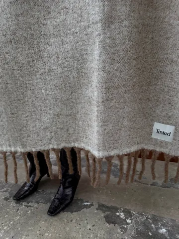 Fridh mohairpledd - Brown-off white, 130x170 cm - Tinted