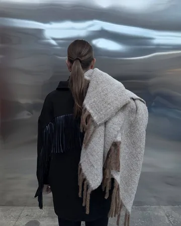 Fridh mohairpledd - Brown-off white, 130x170 cm - Tinted