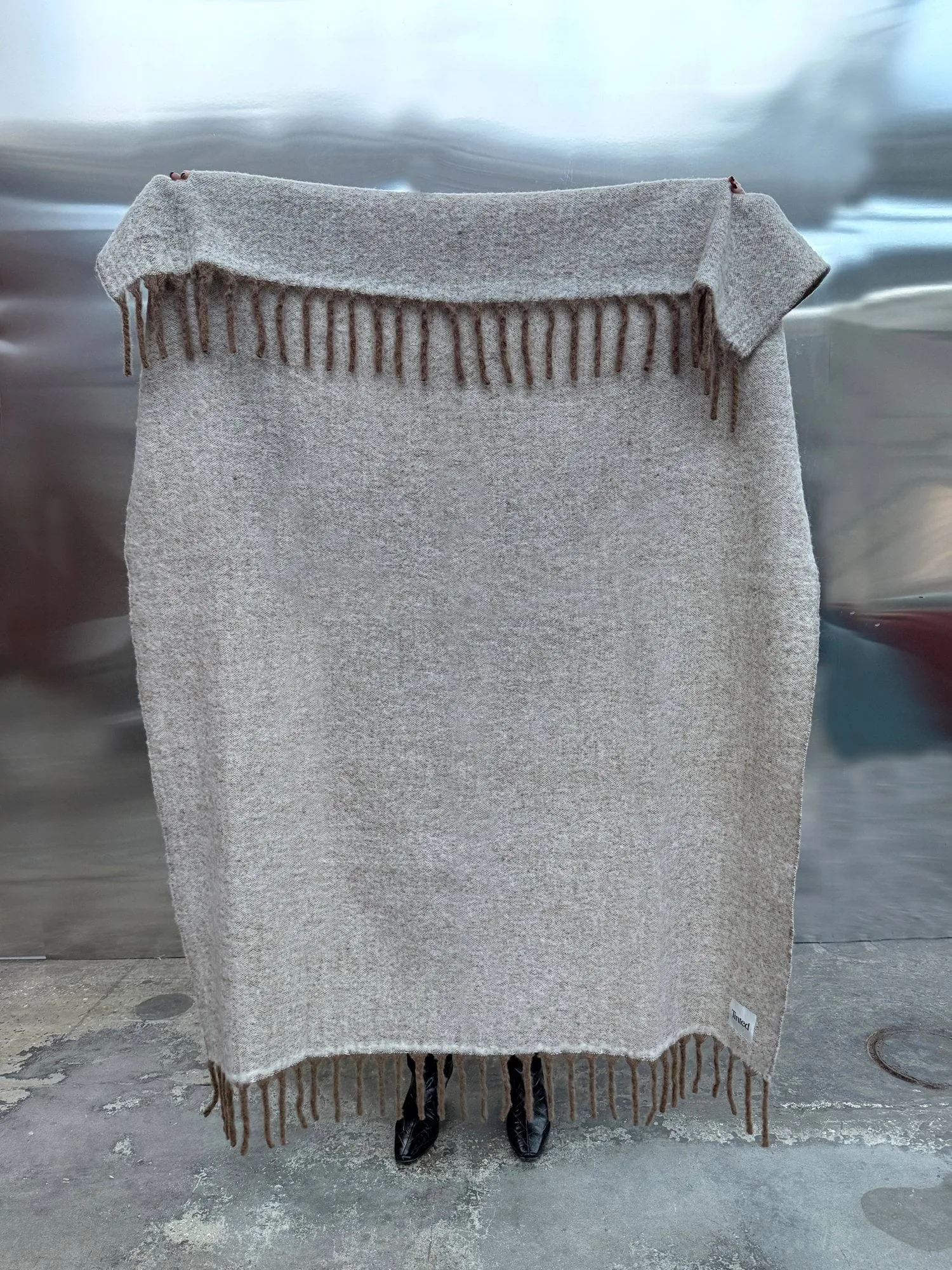 Fridh mohairpledd, Brown-off white, 130x170 cm Tinted
