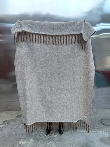 Fridh mohairpledd - Brown-off white, 130x170 cm - Tinted