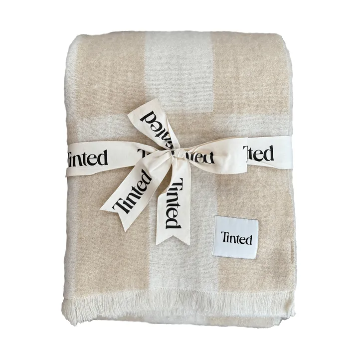 Hallin mohairpledd - Beige-off white, 130×170 cm - Tinted