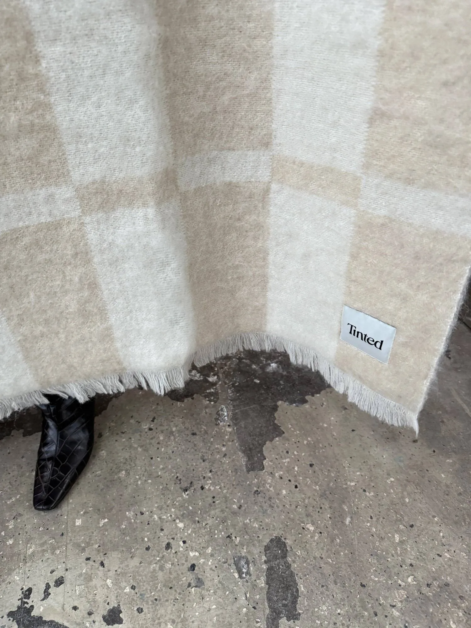 Hallin mohairpledd, Beige-off white, 130×170 cm Tinted