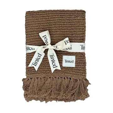 Janzen bouclé-pledd - Solid natural brown, 130x170 cm - Tinted