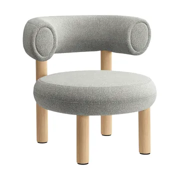 Fat loungestol - Børstet naturtre & natural alpine boucle - Tom Dixon