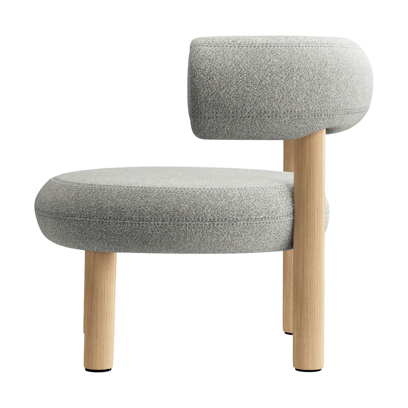Fat loungestol, Børstet naturtre & natural alpine boucle Tom Dixon