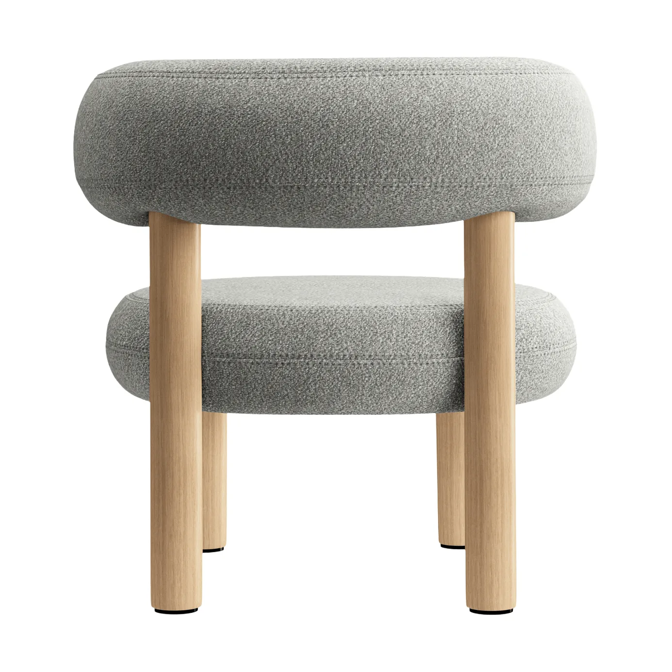 Fat loungestol, Børstet naturtre & natural alpine boucle Tom Dixon
