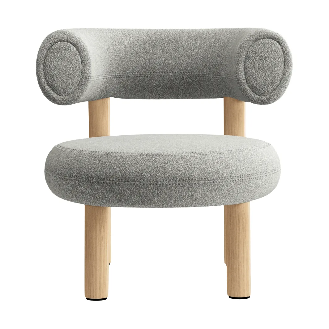 Fat loungestol, Børstet naturtre & natural alpine boucle Tom Dixon