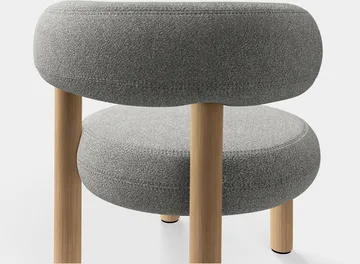 Fat loungestol - Børstet naturtre & natural alpine boucle - Tom Dixon