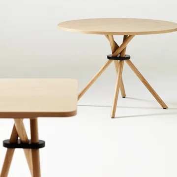 Flash sofabord 80x80 cm - Svart speilglass-svart stativ - Tom Dixon
