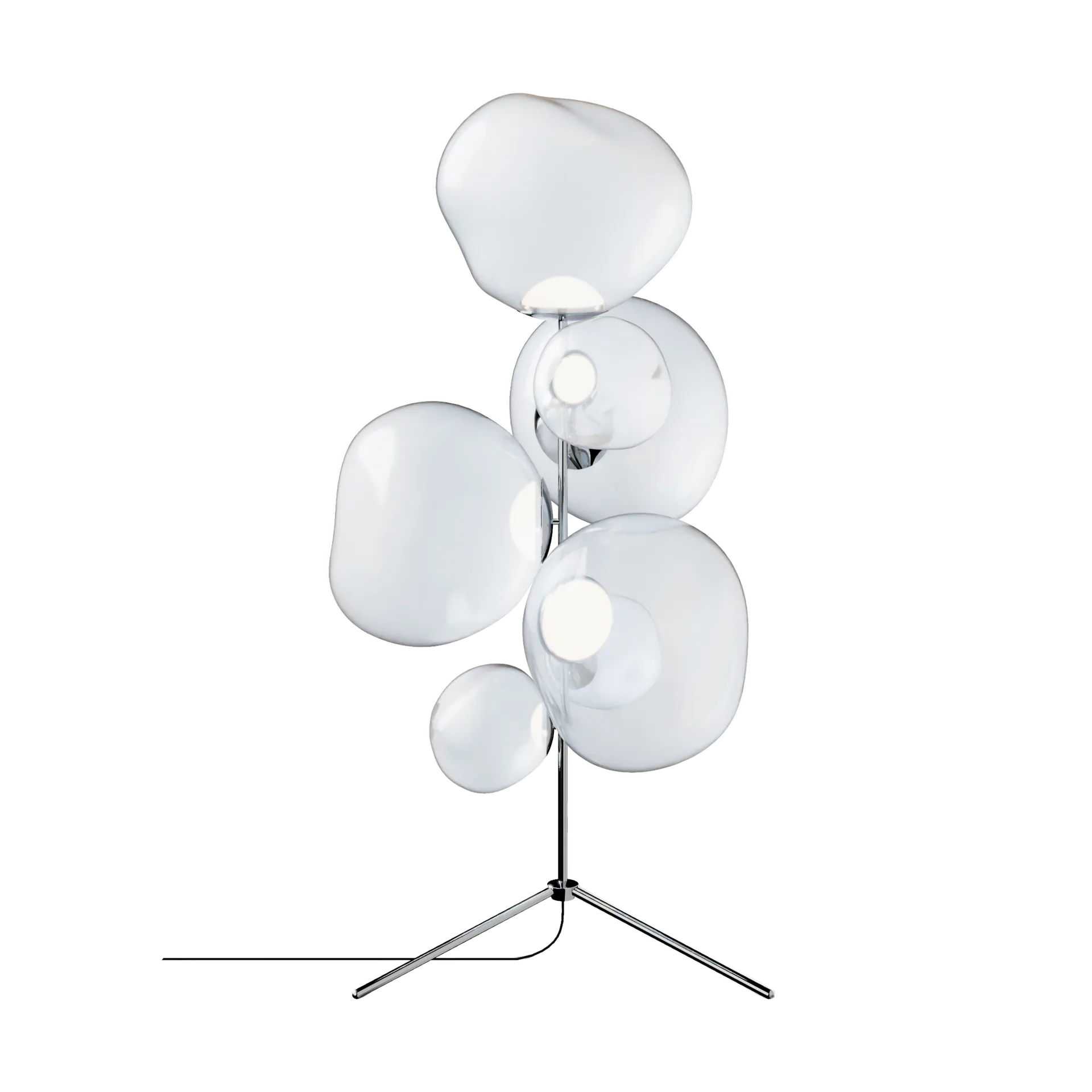 Melt Chandelier gulvlampe LED 175 cm, Opal-silver Tom Dixon