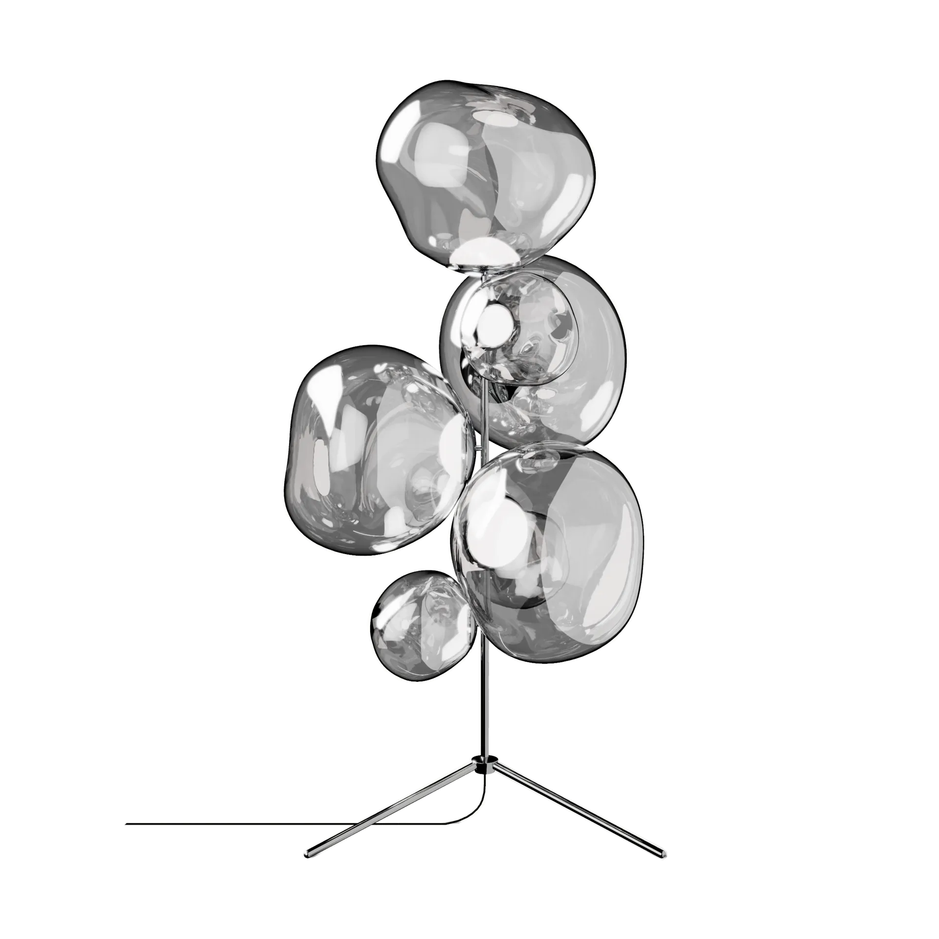 Melt Chandelier gulvlampe LED 175 cm, Silver Tom Dixon