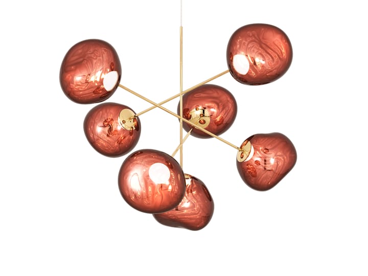 Melt Chandelier large lysekrone LED 196 cm, Copper Tom Dixon