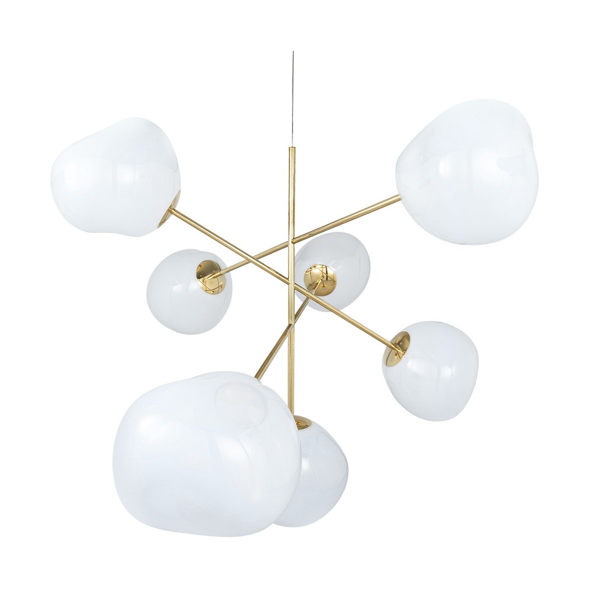 Bilde av Tom Dixon Melt Chandelier large lysekrone LED 196 cm Opal-gold