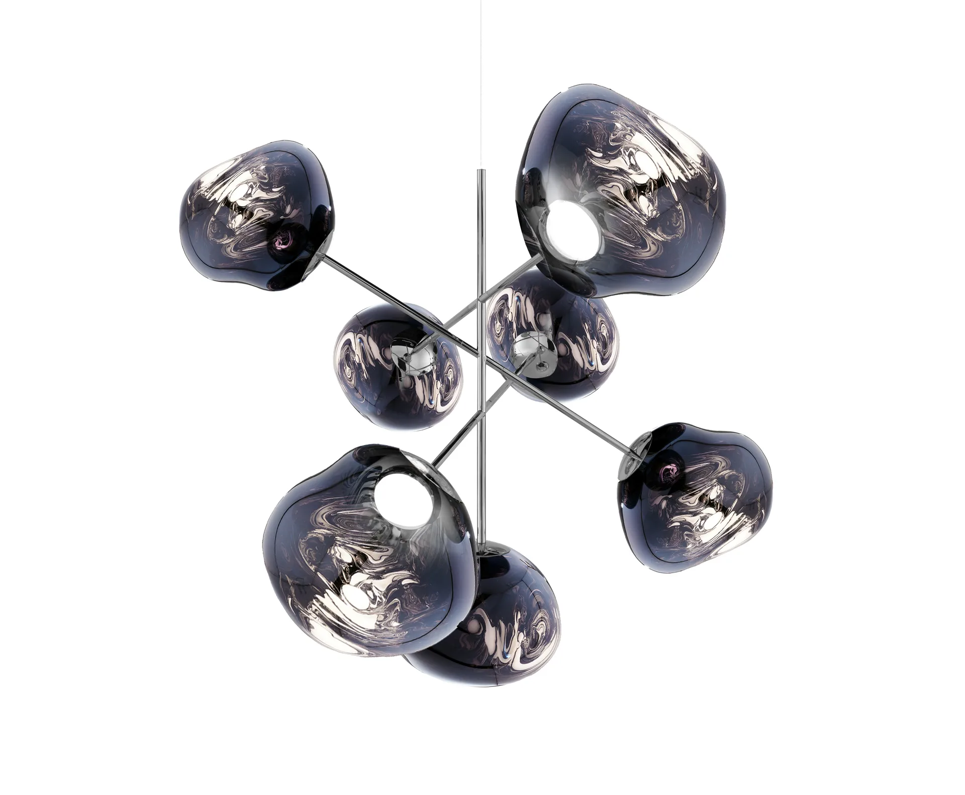 Melt Chandelier large lysekrone LED 196 cm, Smoke Tom Dixon