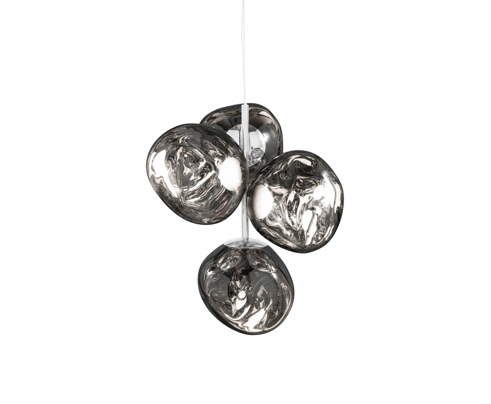 Melt Chandelier mini takkrone LED 63,4 cm, Silver Tom Dixon
