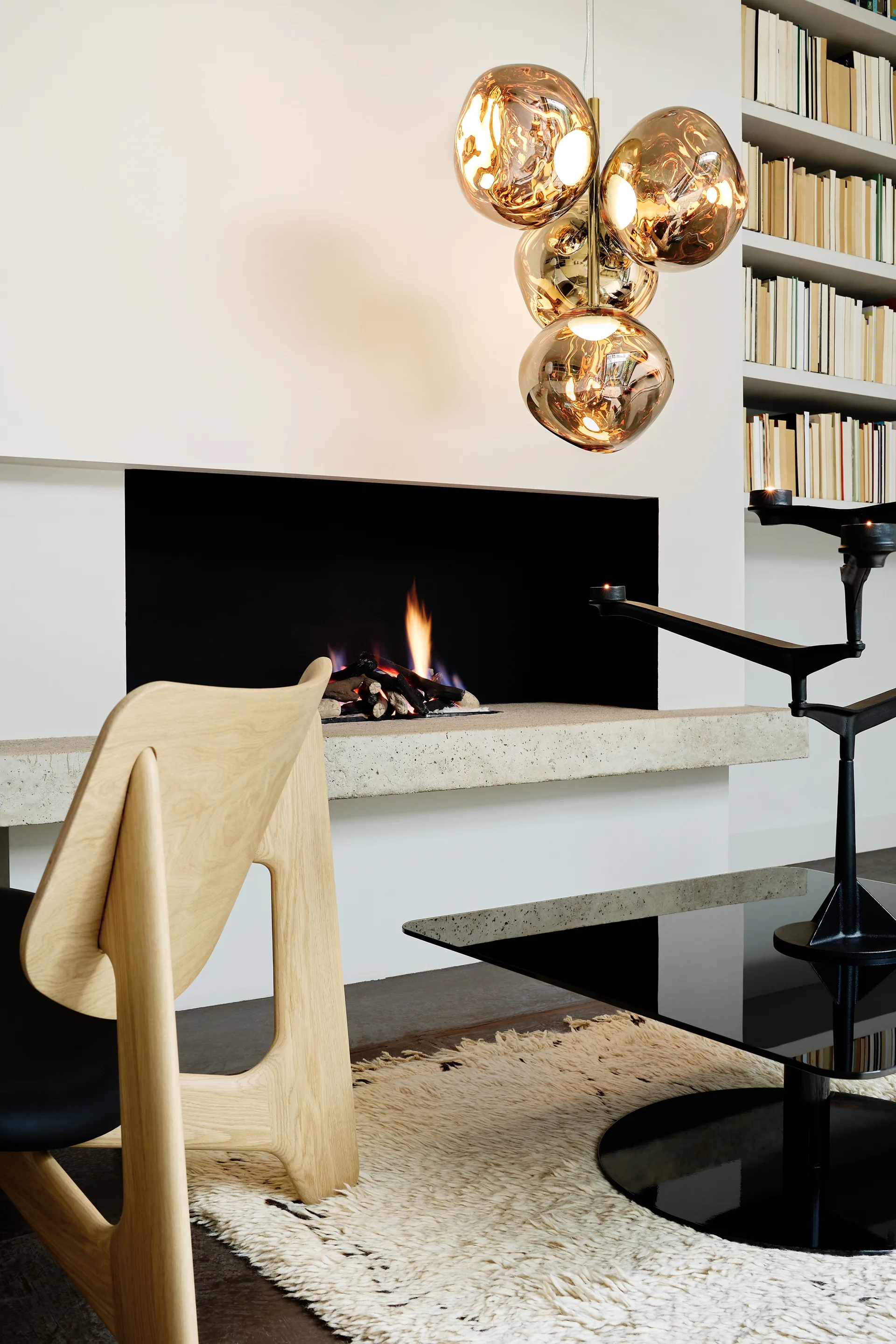 Melt Chandelier small takkrone LED 103 cm, Gold Tom Dixon