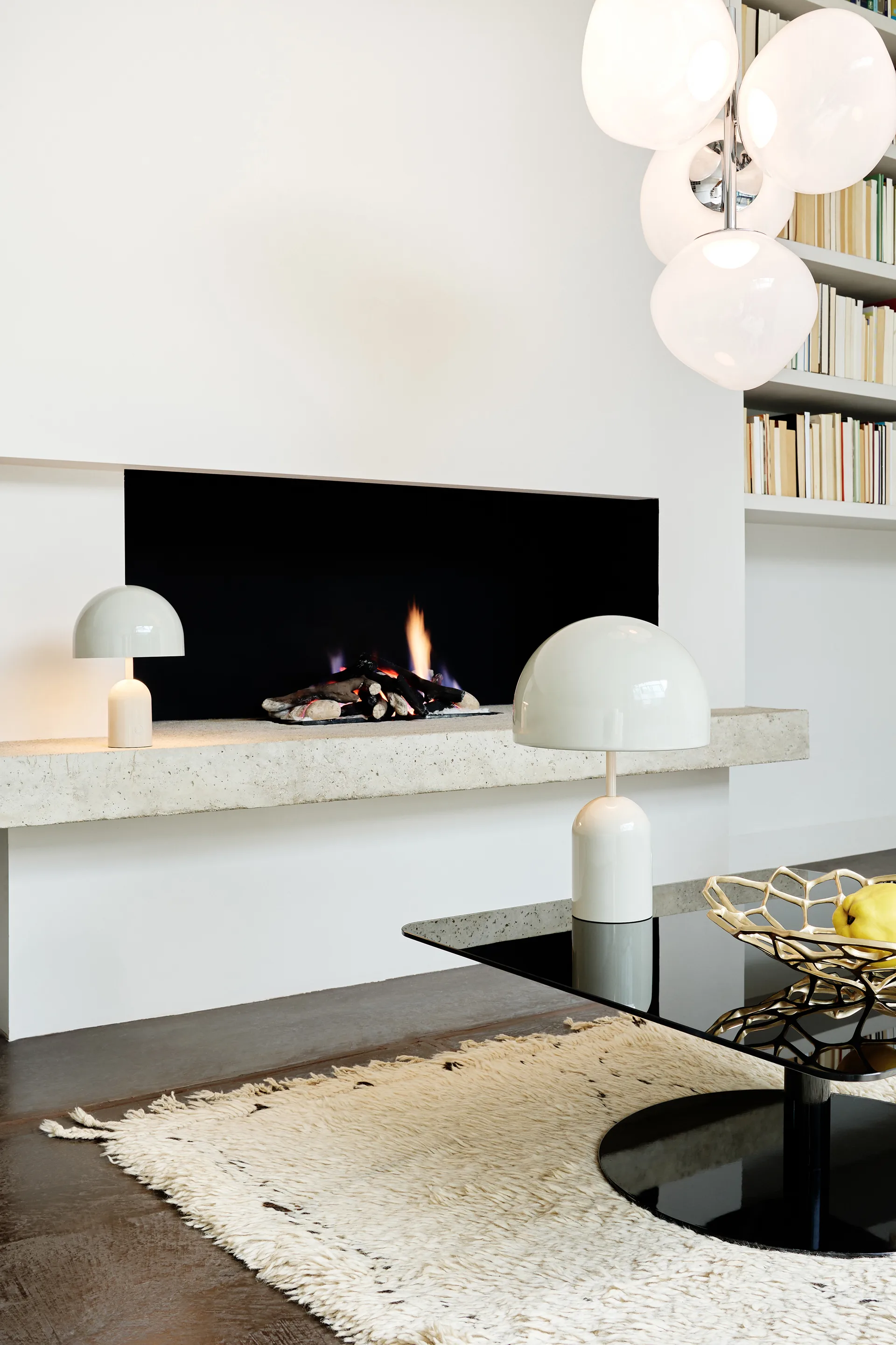 Melt Chandelier small takkrone LED 103 cm, Opal-silver Tom Dixon