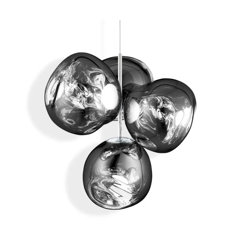 Melt Chandelier small takkrone LED 103 cm, Silver Tom Dixon