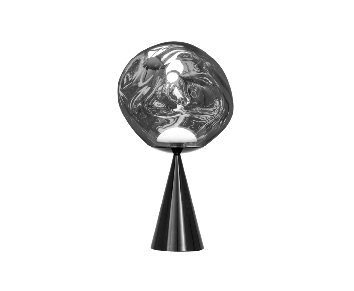 Melt Cone fat bordlampe LED 46,5 cm, Silver Tom Dixon