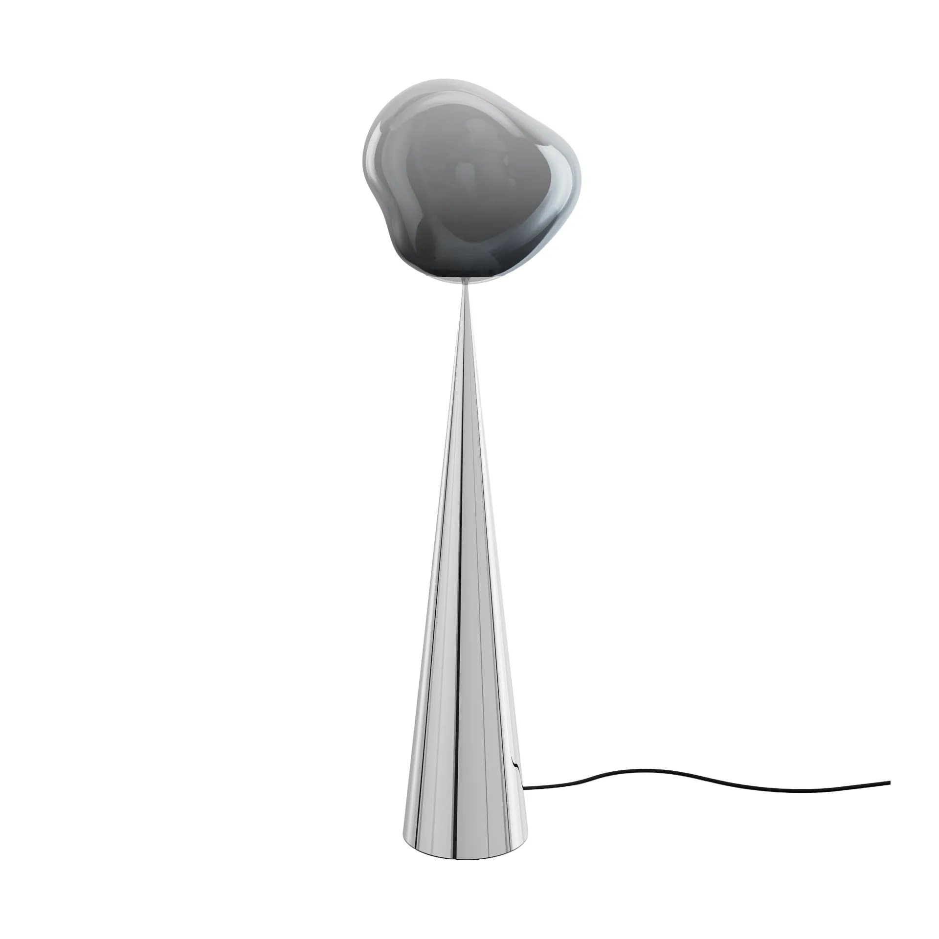 Melt Cone fat gulvlampe LED 174,5 cm, Nikkel-sølvfarget Tom Dixon