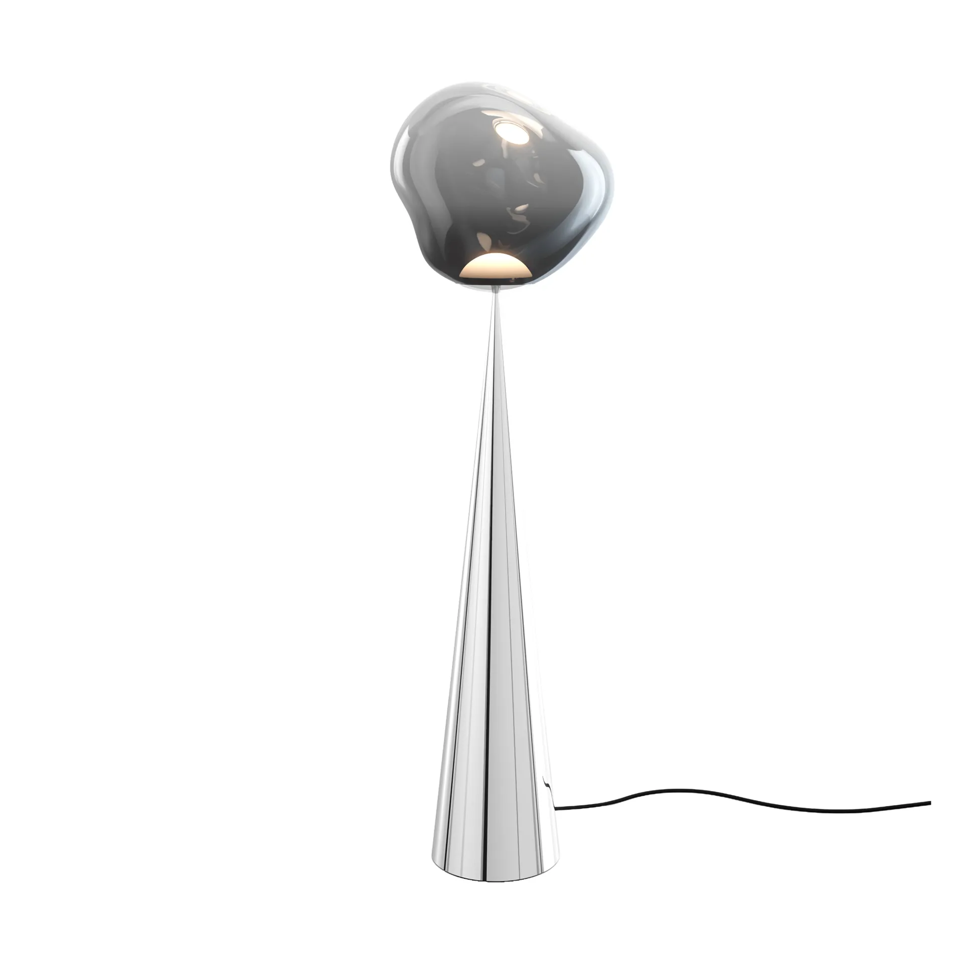 Melt Cone fat gulvlampe LED 174,5 cm, Nikkel-sølvfarget Tom Dixon