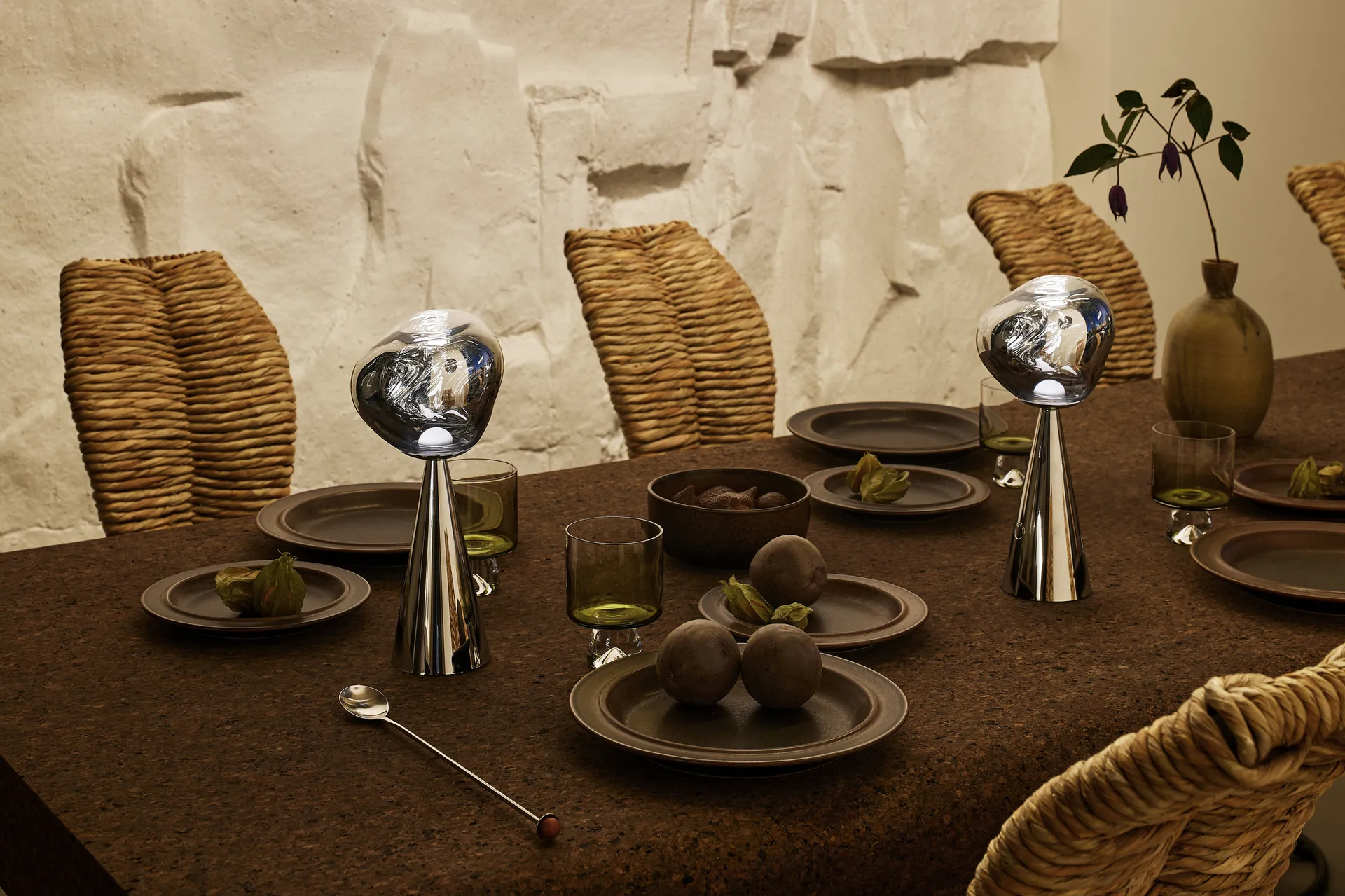 Melt Portable LED bordlampe 28,5 cm, Silver Tom Dixon