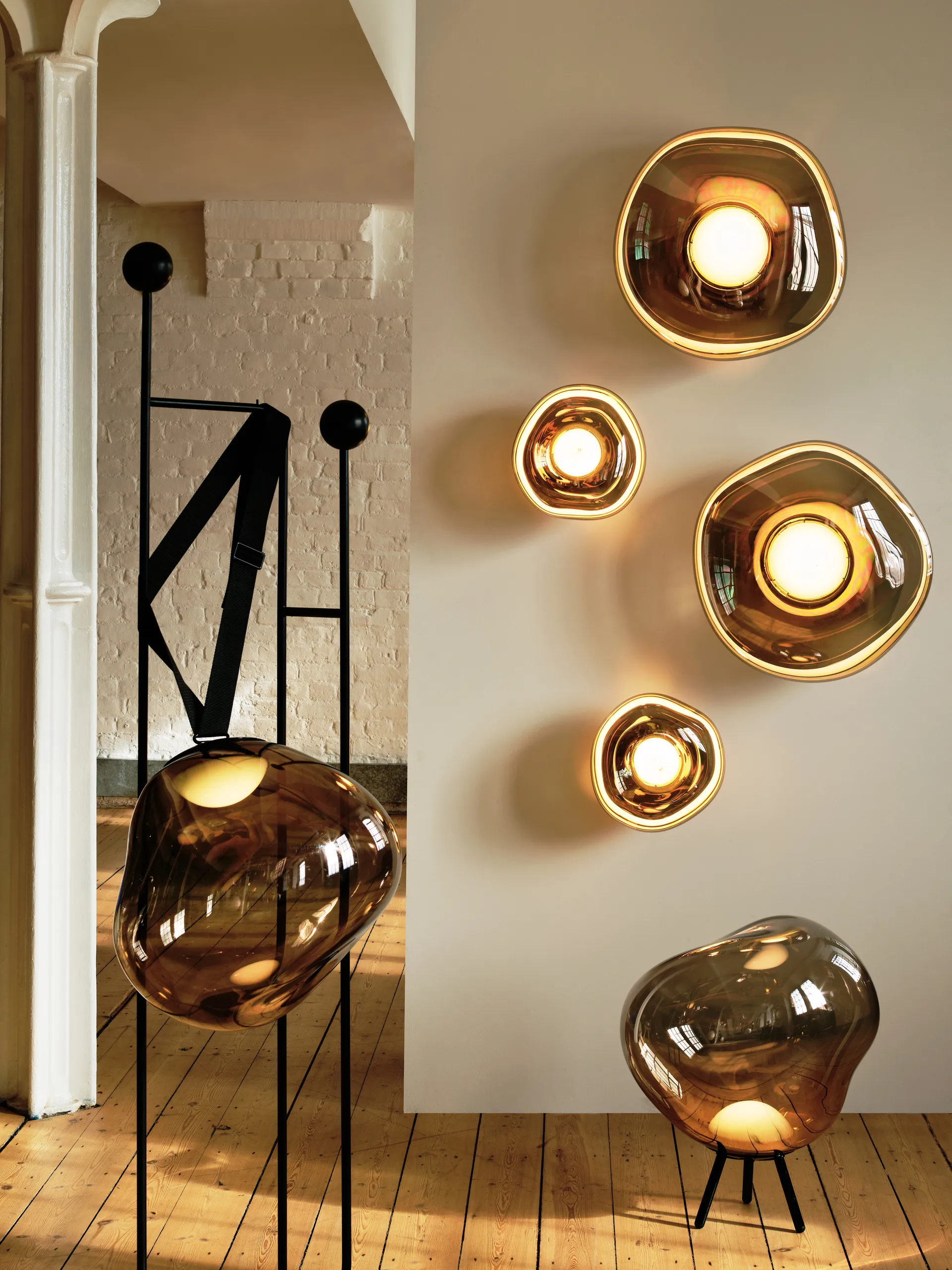 Melt Portable LED Large gulvlampe, Gold Tom Dixon