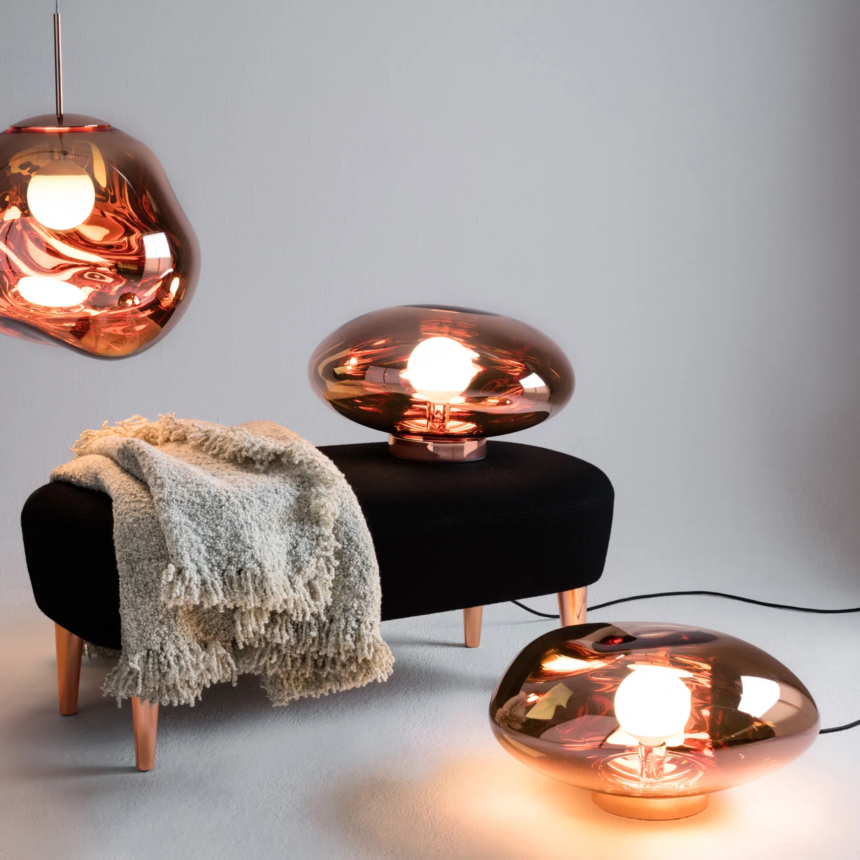 Melt Surface vegg- og taklampe LED, Kobber Tom Dixon