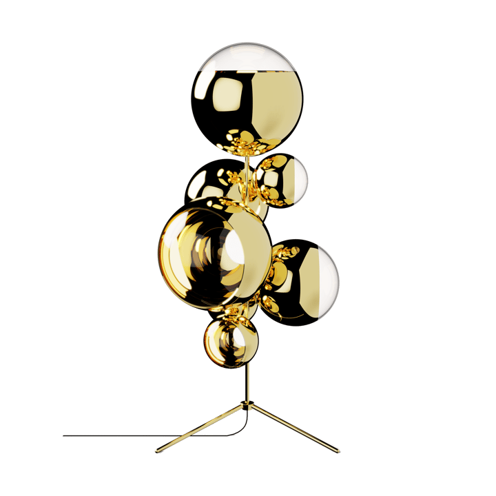 Mirror Ball lysekrone gulvlampe LED 181 cm - Gold - Tom Dixon