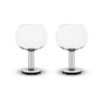 Puck Balloon glass på fot 45 cl 2-pakning - Clear-smoke - Tom Dixon