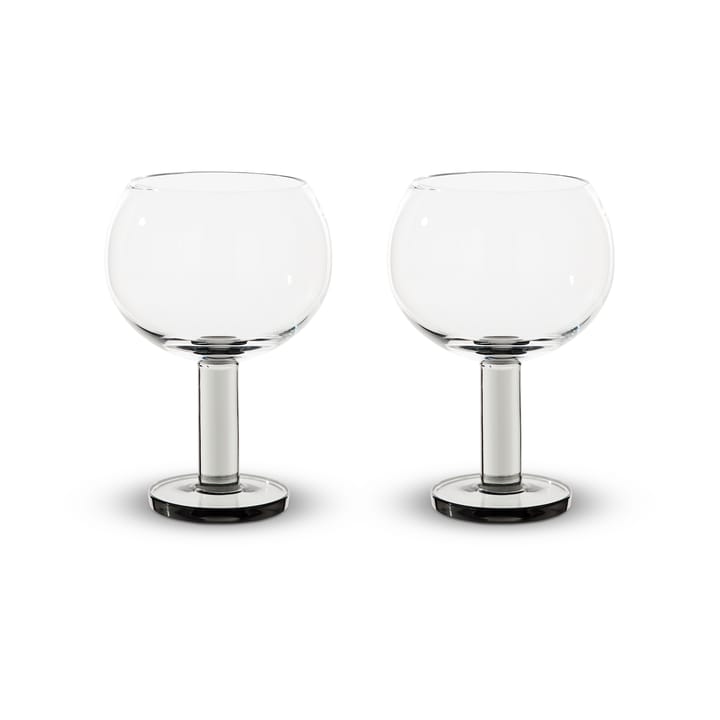 Puck Balloon glass på fot 45 cl 2-pakning - Clear-smoke - Tom Dixon