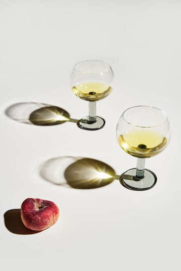 Puck Balloon glass på fot 45 cl 2-pakning - Clear-smoke - Tom Dixon