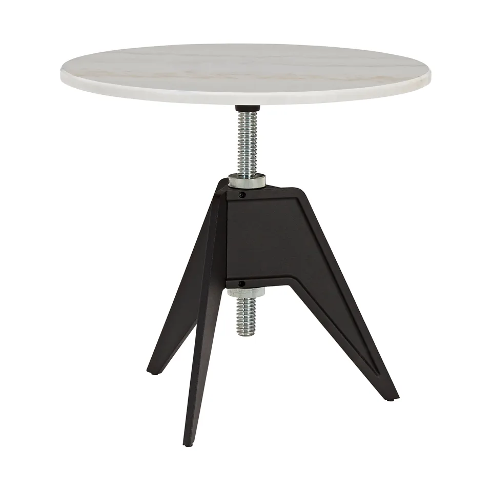 Skrue sidebord Ø60 cm, White marble-cast iron Tom Dixon