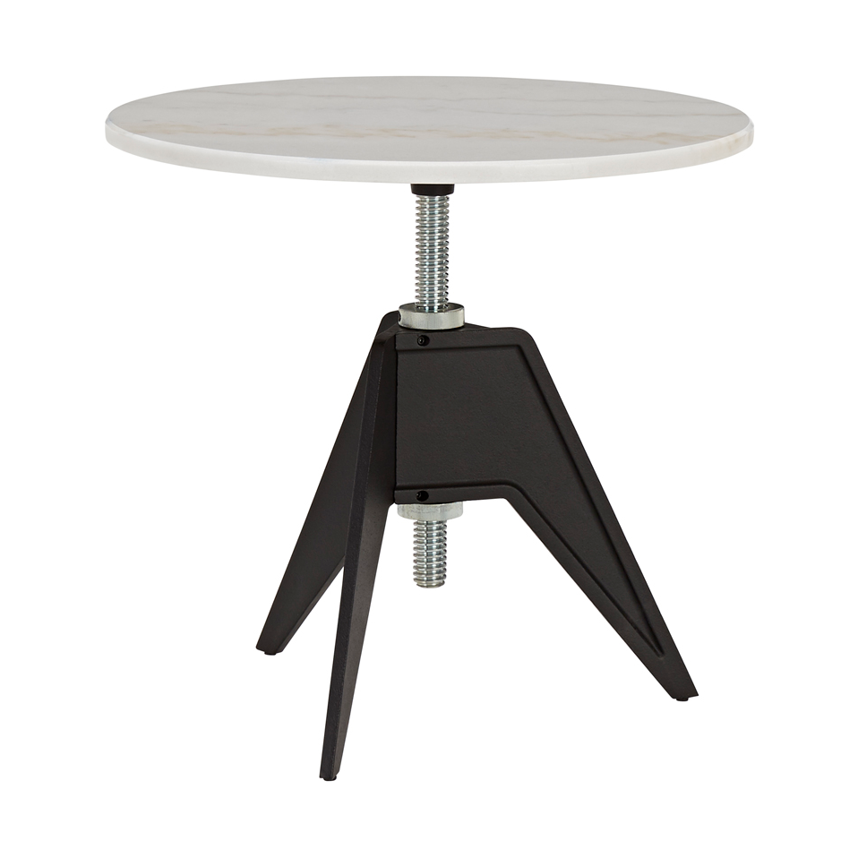 Bilde av Tom Dixon Skrue sidebord Ø60 cm White marble-cast iron