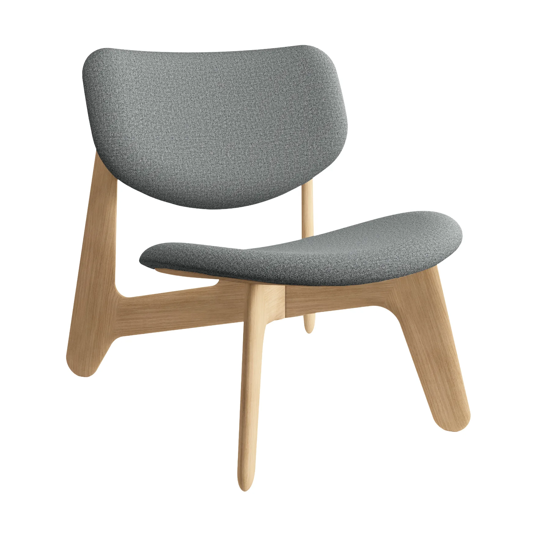 Slab loungestol polstret sete, Natural brushed oak-Hallingdal 0130 mid grey Tom Dixon