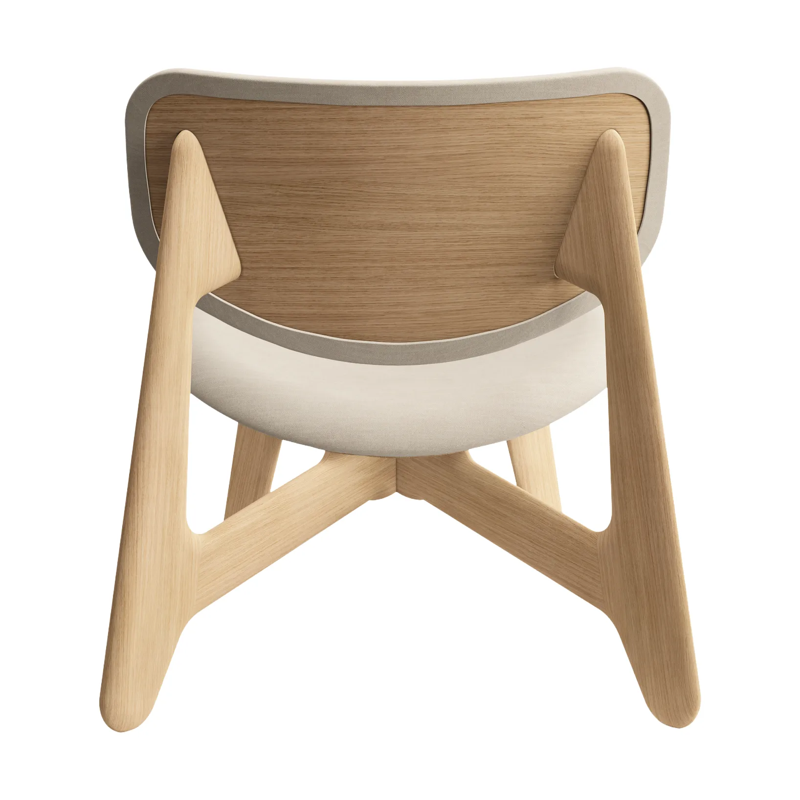 Slab loungestol polstret sete, Natural brushed oak-Linara 05 CMHR Cream Tom Dixon