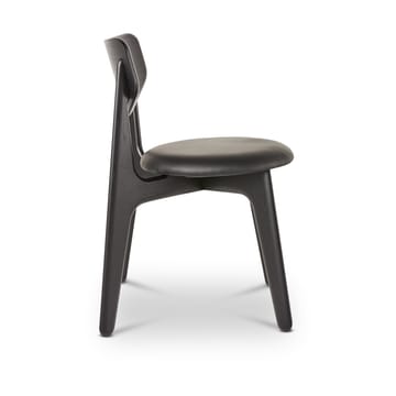 Slab spisestol polstret sete - Black oak-black leather - Tom Dixon