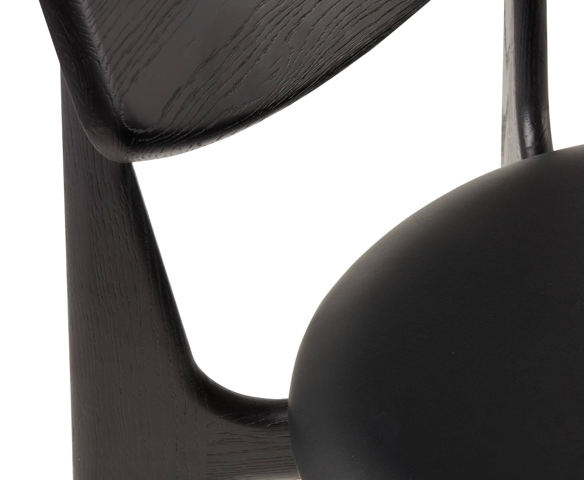 Slab spisestol polstret sete, Black oak-black leather Tom Dixon