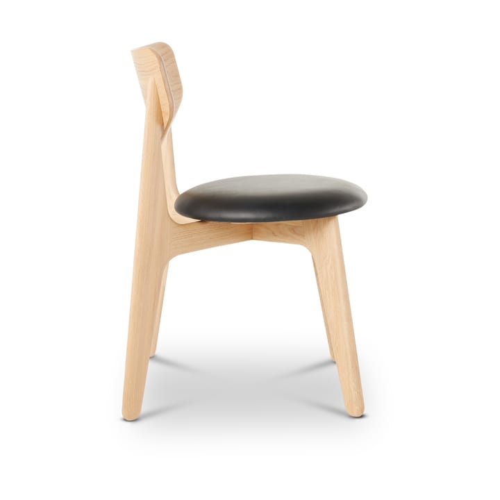 Slab spisestol polstret sete, Natural oak-black leather Tom Dixon