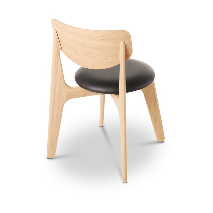 Slab spisestol polstret sete, Natural oak-black leather Tom Dixon