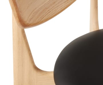 Slab spisestol polstret sete - Natural oak-black leather - Tom Dixon