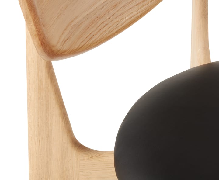 Slab spisestol polstret sete, Natural oak-black leather Tom Dixon