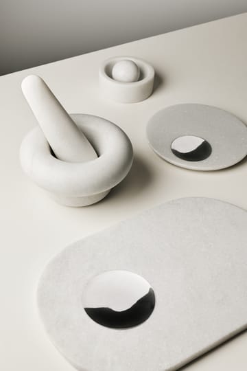 Stone krydderkvern Ø12 cm - White marble - Tom Dixon