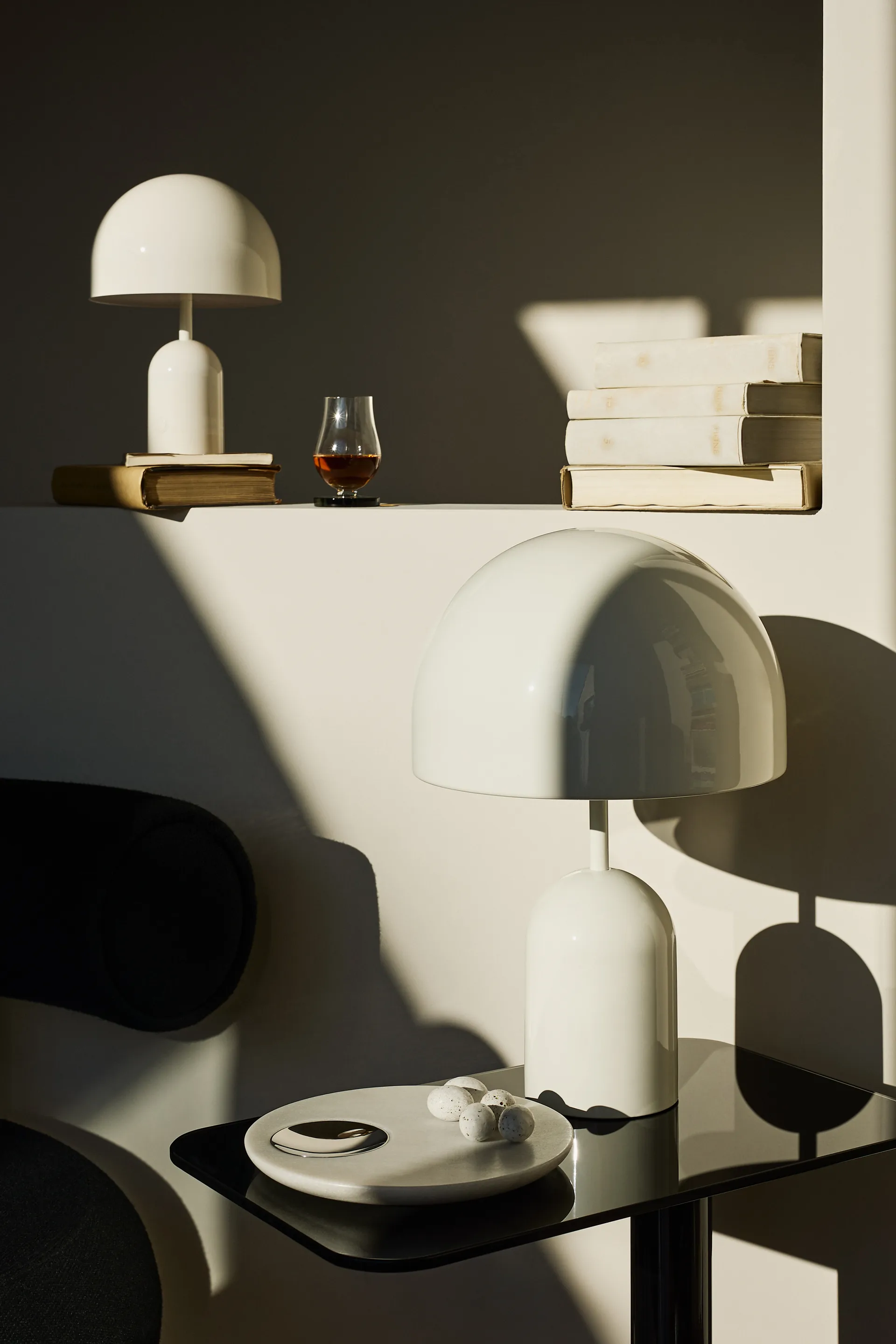 Stone serveringsbrett Ø22 cm, White marble-silver Tom Dixon