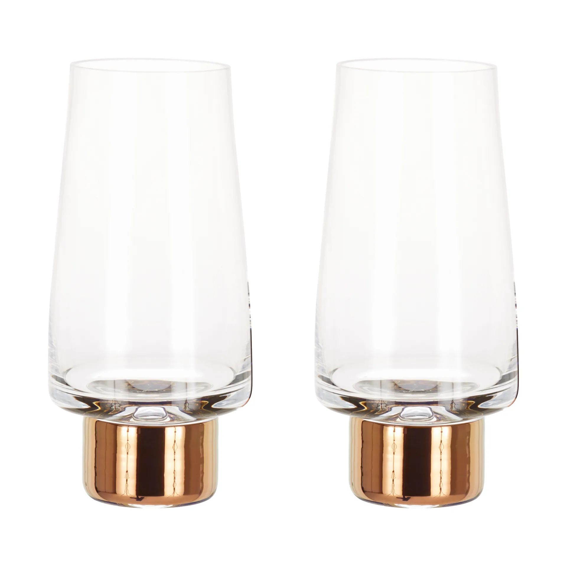 Tank High Ball drikkeglass 38 cl 2-pakning, Clear-copper Tom Dixon